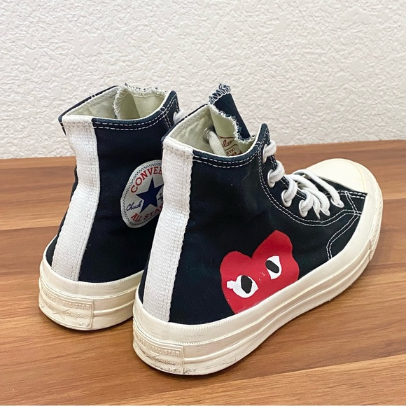 CONVERSE X Comme des Garçons PLAY High Top Chuck 70 Unisex Sneakers Women’s 7 - Picture 6 of 16